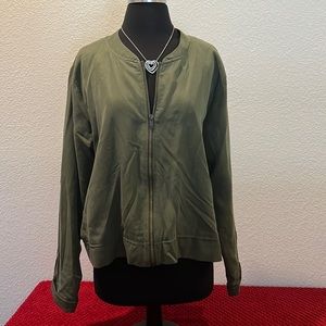 Army green zip up jacket